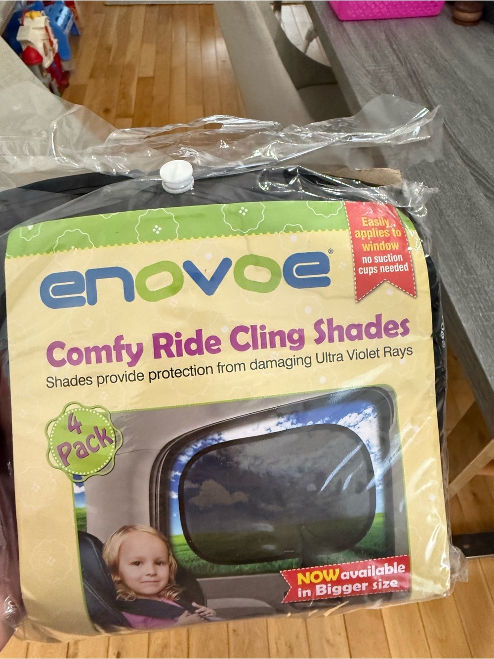 Kids Car Window Cling Shades - Black (4 Pack)